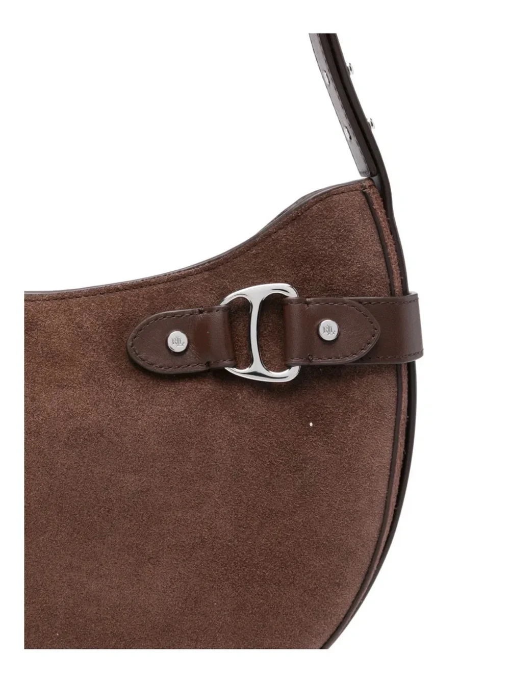 Polo by Ralph Lauren Brown Suede Hobo Bag with Buckle Detail